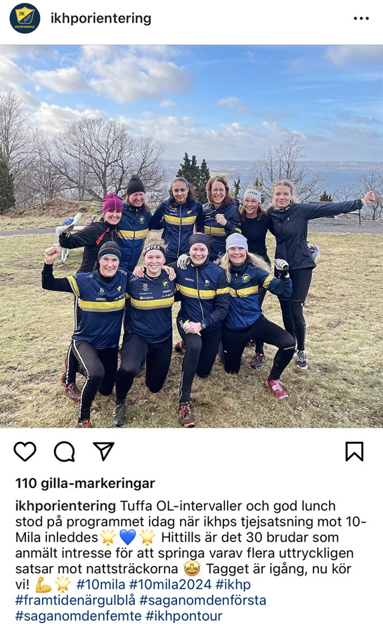 IKHP-tjejerna är taggade inför Tiomila i Nynäshamn. Bild: Instagram/ikhporientering.