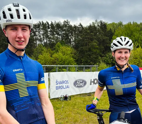 Joel Holmgård och Minna Palm tvåa, respektive trea under sprinten på MTBO-EM