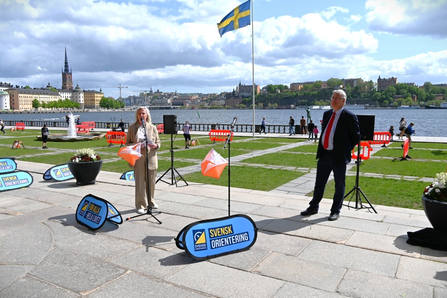 Marina Högland, chef för idrottförvaltningen och Jan Valeskog, stadsbyggnads- och idrottsborgarråd